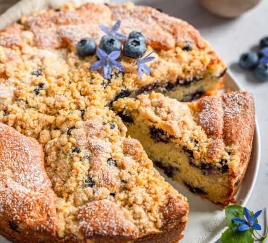 Blaubeerkuchen mit Streusel, Streuselkuchen mit Obst, Streuselkuchen mit Beeren, Blaubeerrezept, #streuselkuchen, #blaubeerkuchen